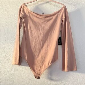 Express Soft Pink Off-Shoulder Bodysuit